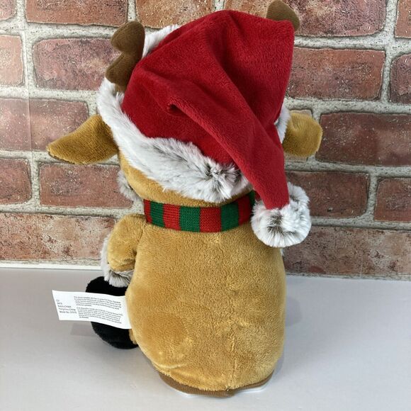 Gemmy Animated Mustachioed Reindeer Singing Up On The Housetop Christmas Holiday - Picture 5 of 8